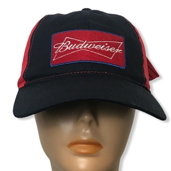 90s Budweiser Trucker Cap embroidered adjustable blue Red Logo embroidered - Picture 11 of 13